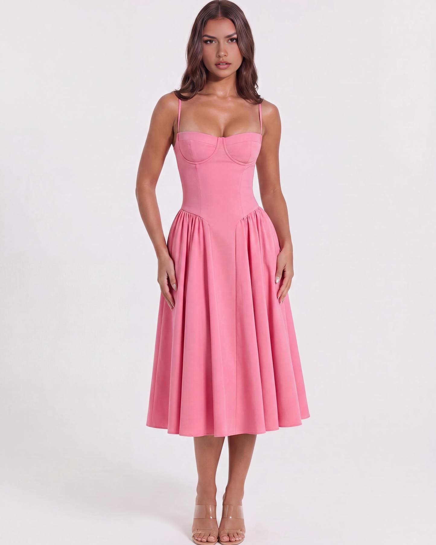 Vestido Francesca en color rosa oscuro - Cloe Montiel