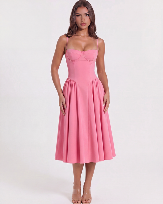 Vestido Francesca en color rosa oscuro - Cloe Montiel
