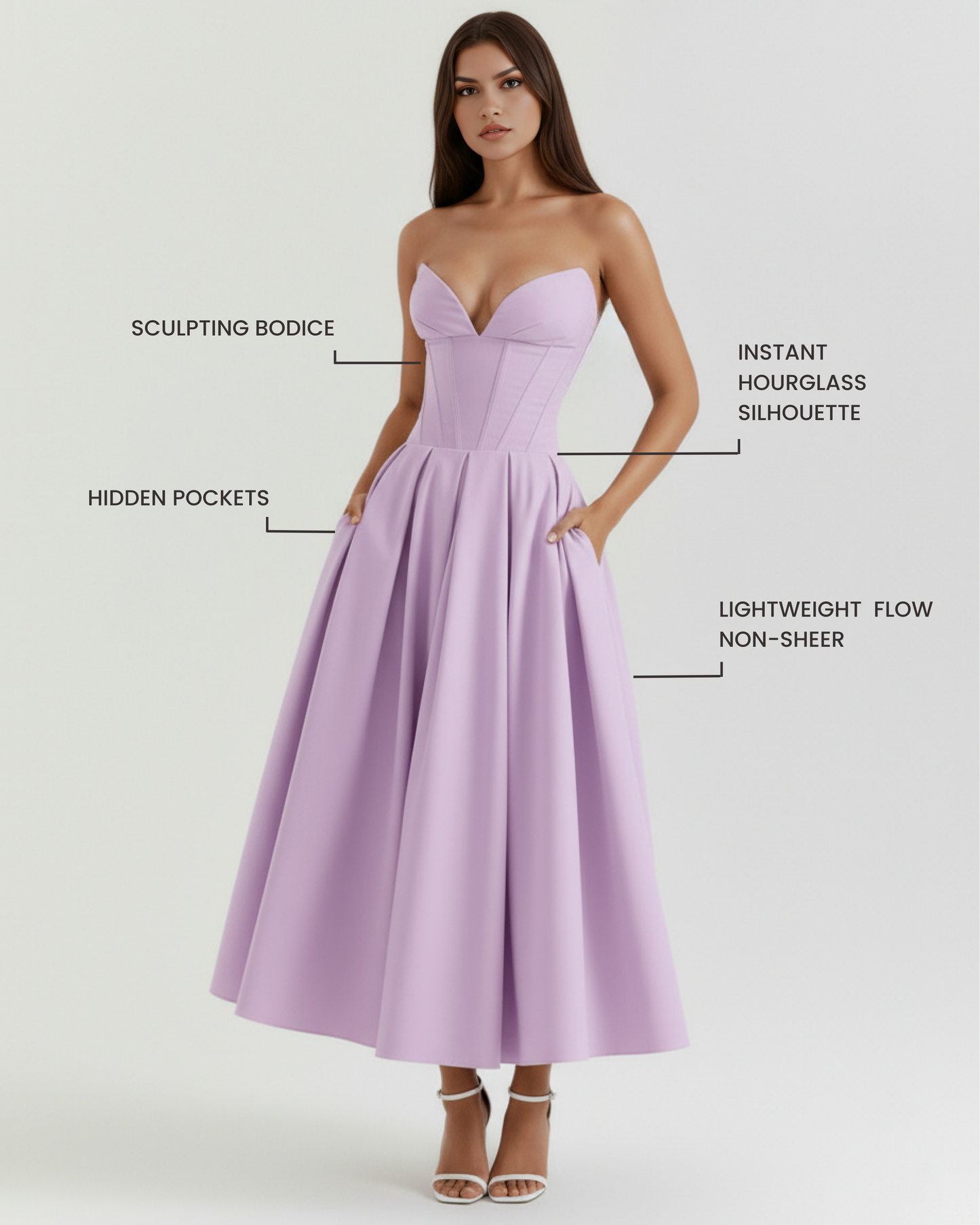 Vestido Amalfi en color violeta - Cloe Montiel