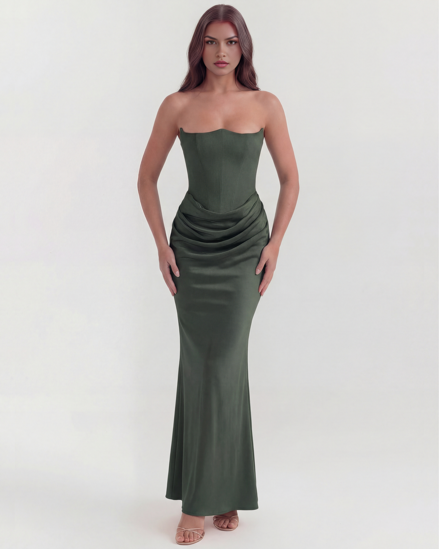 Vestido Rosalind en color verde bosque - Cloe Montiel