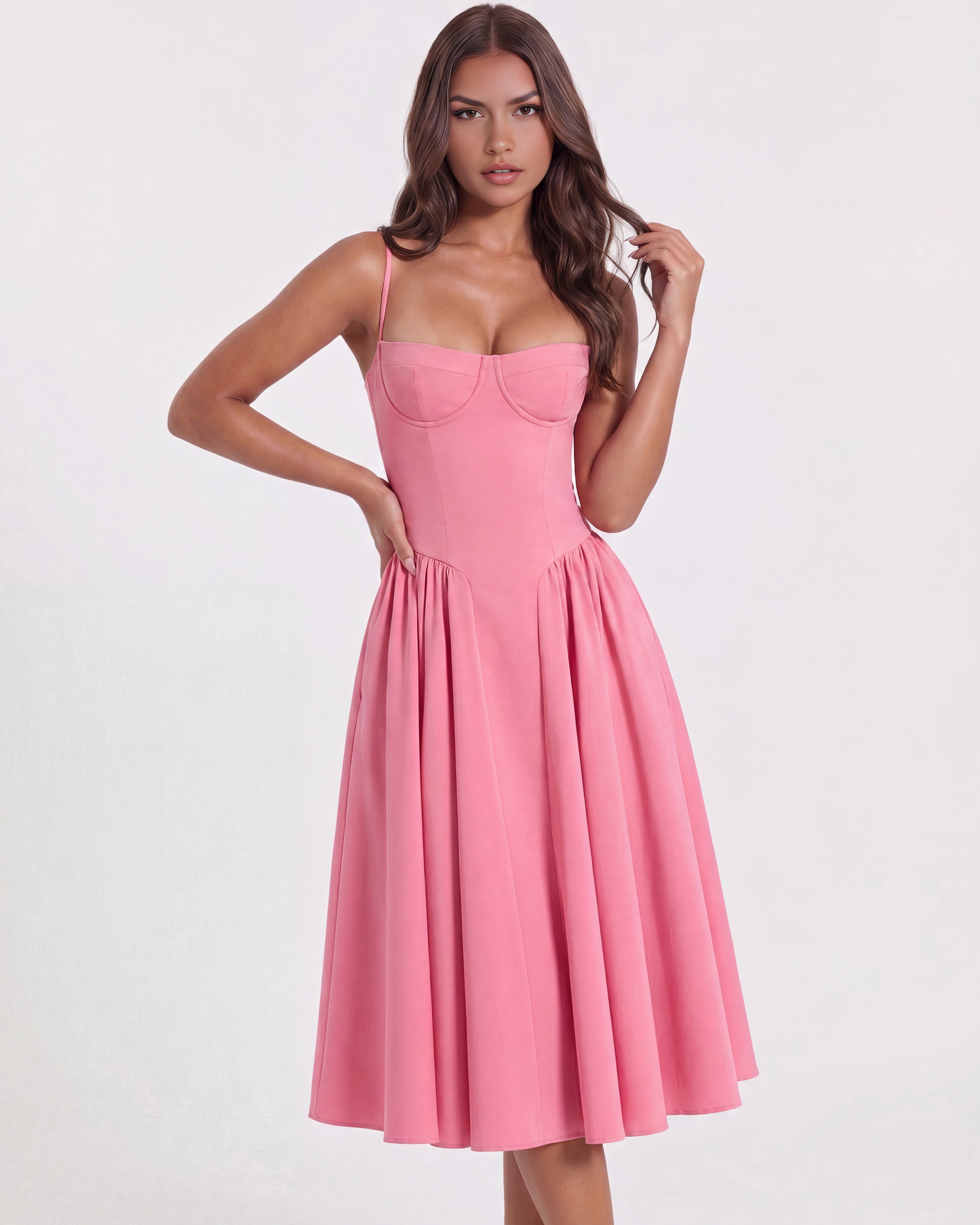 Vestido Francesca en color rosa oscuro - Cloe Montiel