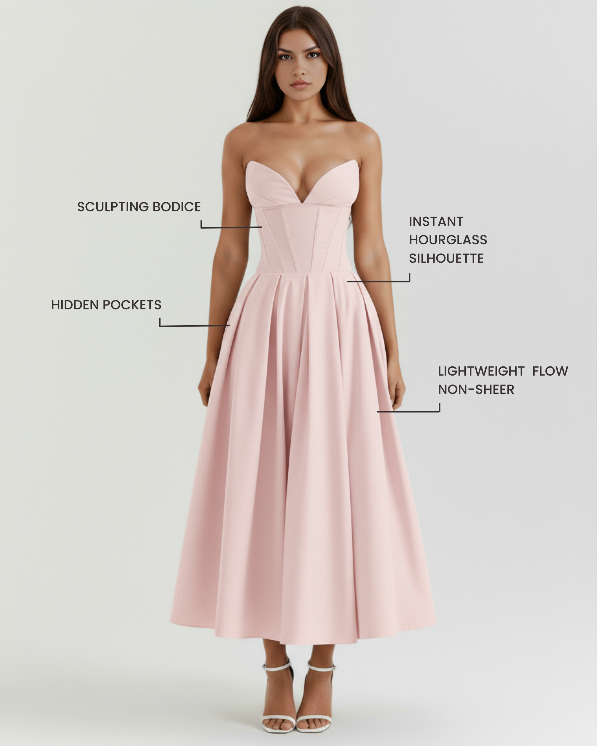 Vestido Amalfi en color rosa - Cloe Montiel
