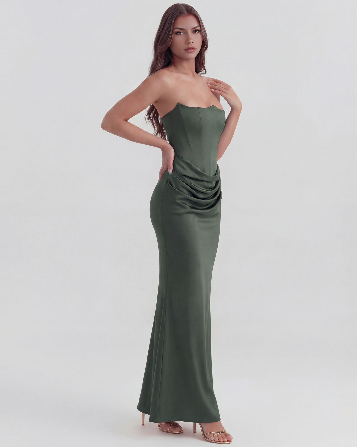 Vestido Rosalind en color verde bosque - Cloe Montiel