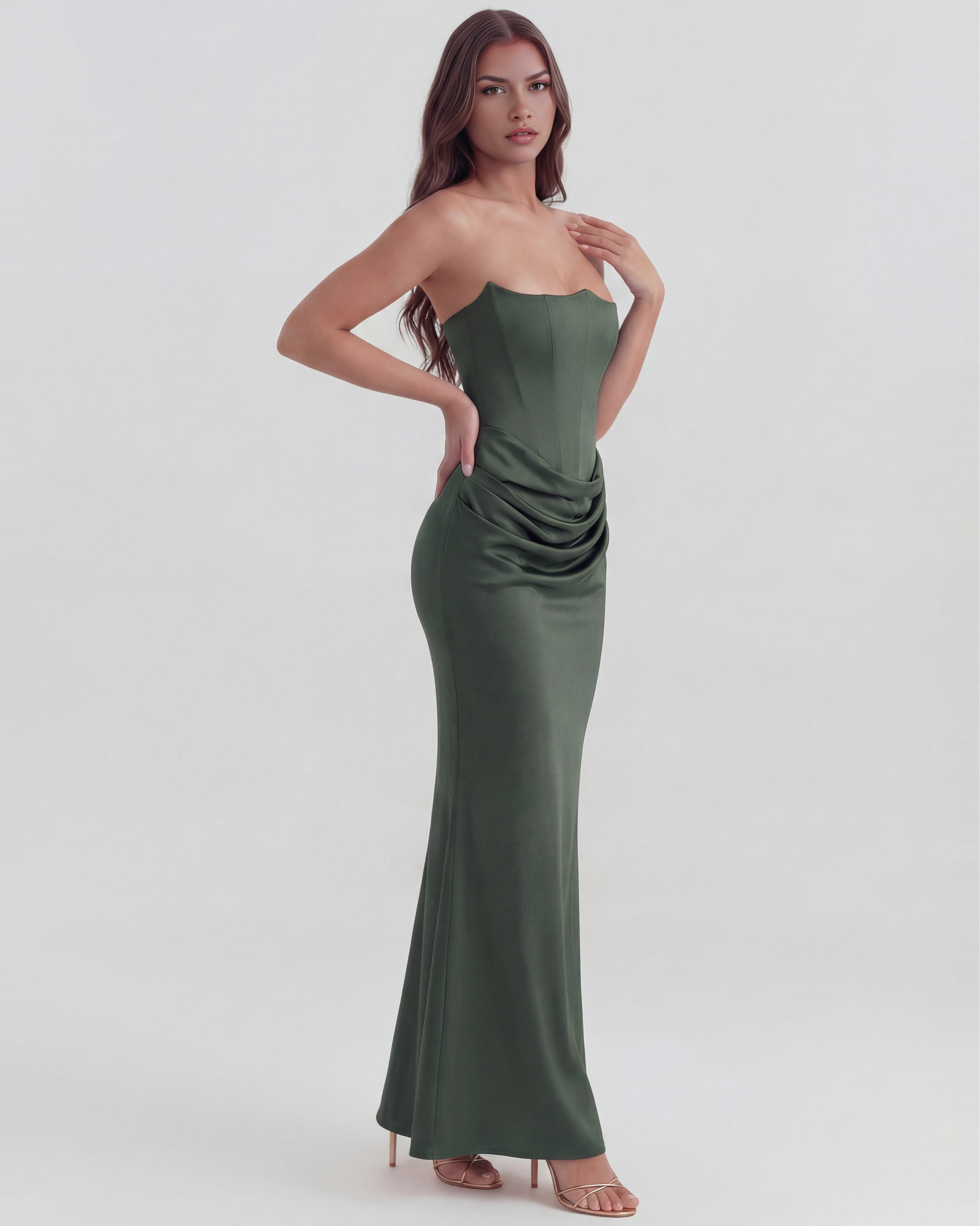 Vestido Rosalind en color verde bosque - Cloe Montiel