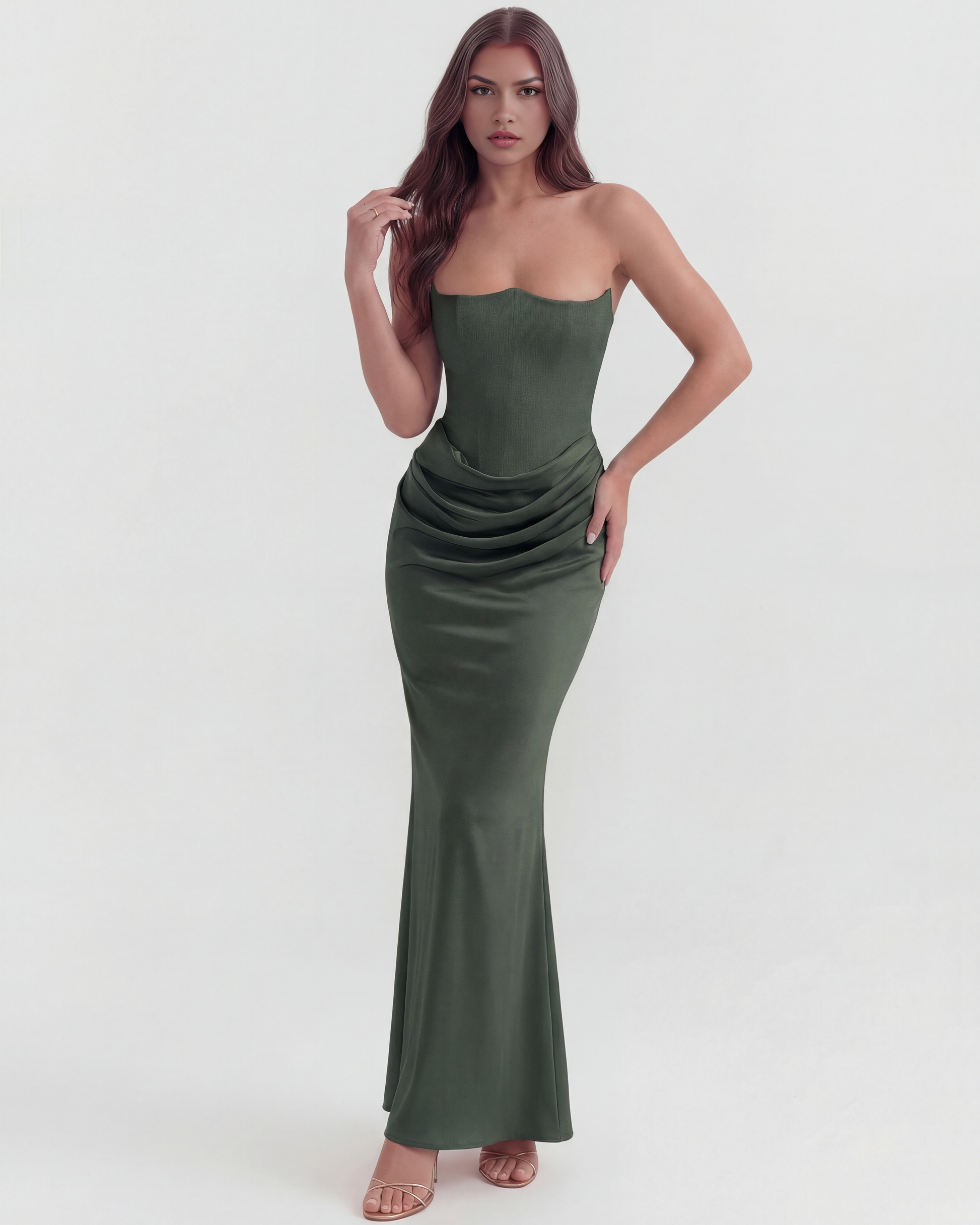 Vestido Rosalind en color verde bosque - Cloe Montiel