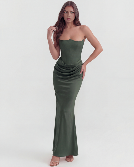 Vestido Rosalind en color verde bosque - Cloe Montiel