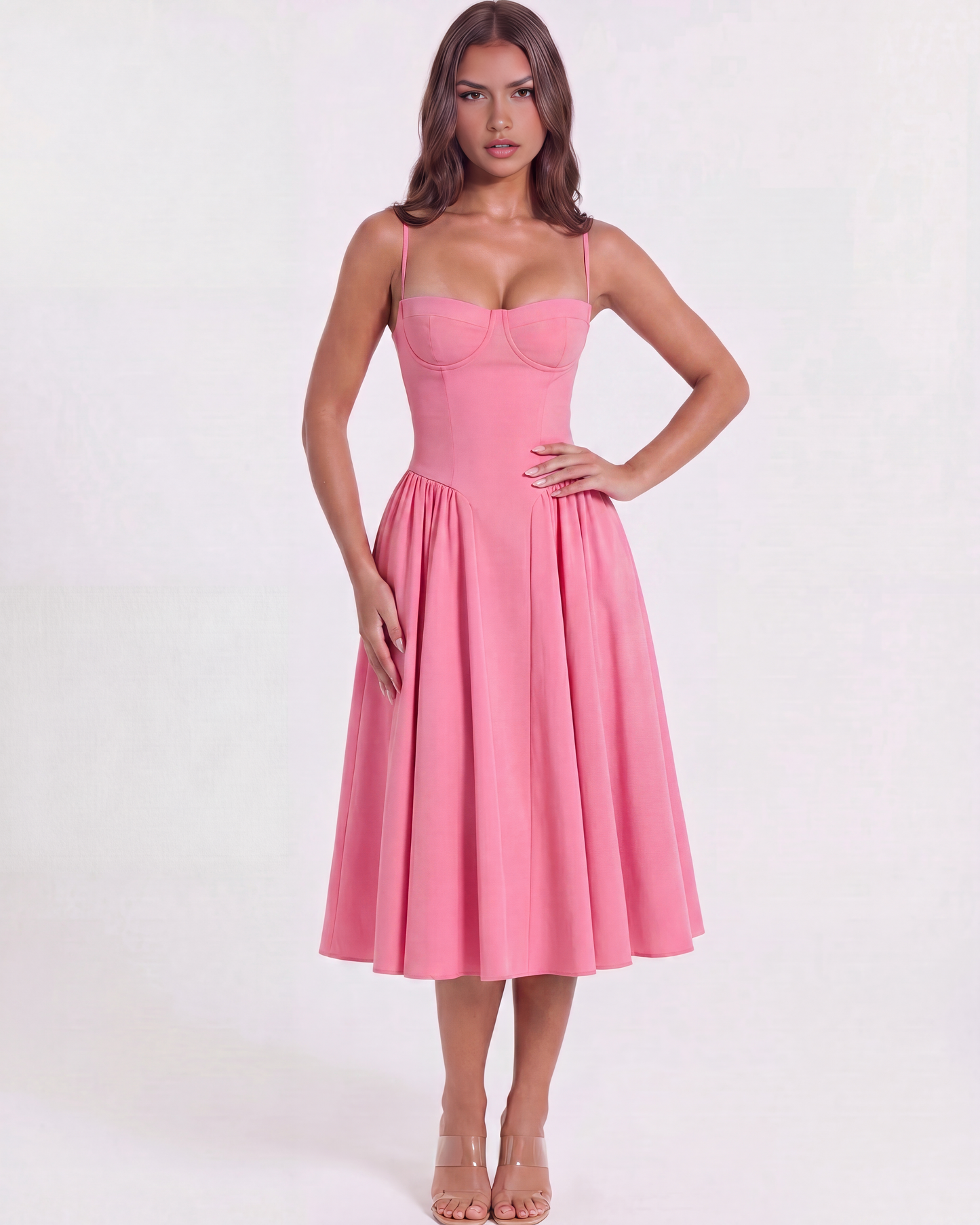Vestido Francesca en color rosa oscuro - Cloe Montiel