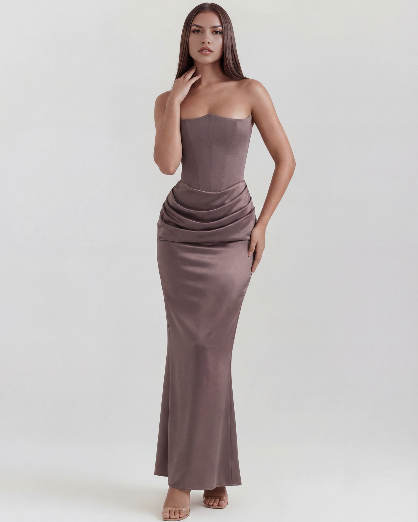 Vestido Rosalind en color gris humo - Cloe Montiel