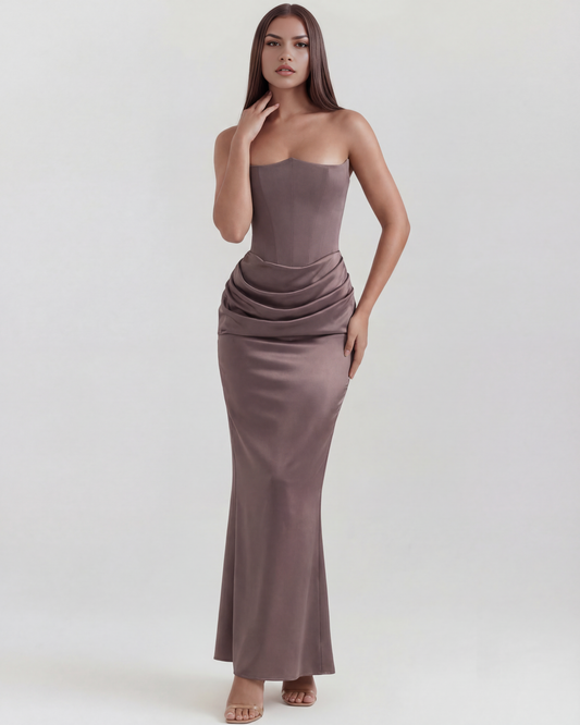 Vestido Rosalind en color gris humo - Cloe Montiel