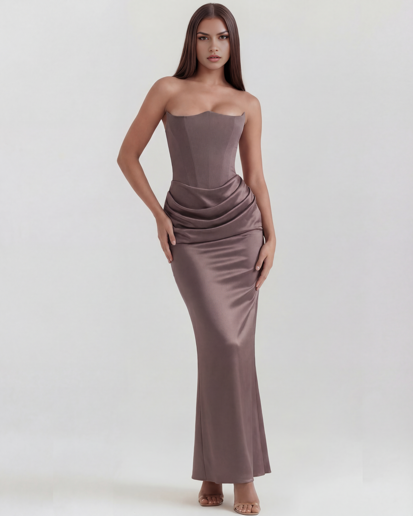Vestido Rosalind en color gris humo - Cloe Montiel