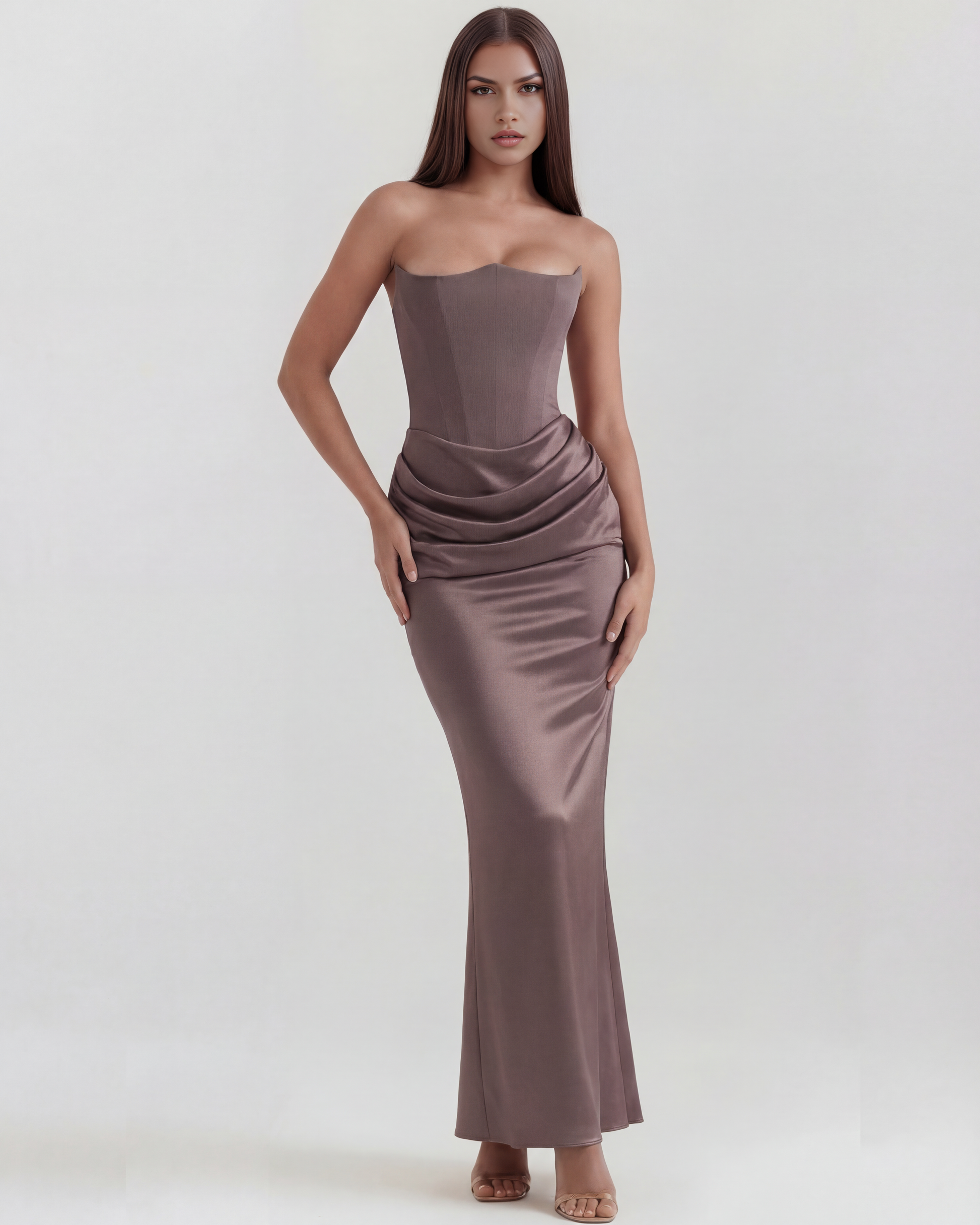 Vestido Rosalind en color gris humo - Cloe Montiel