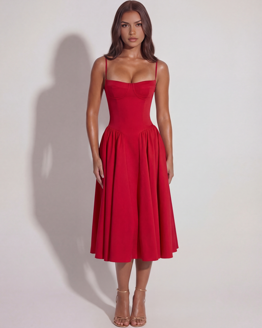 Vestido Francesca en color rojo - Cloe Montiel