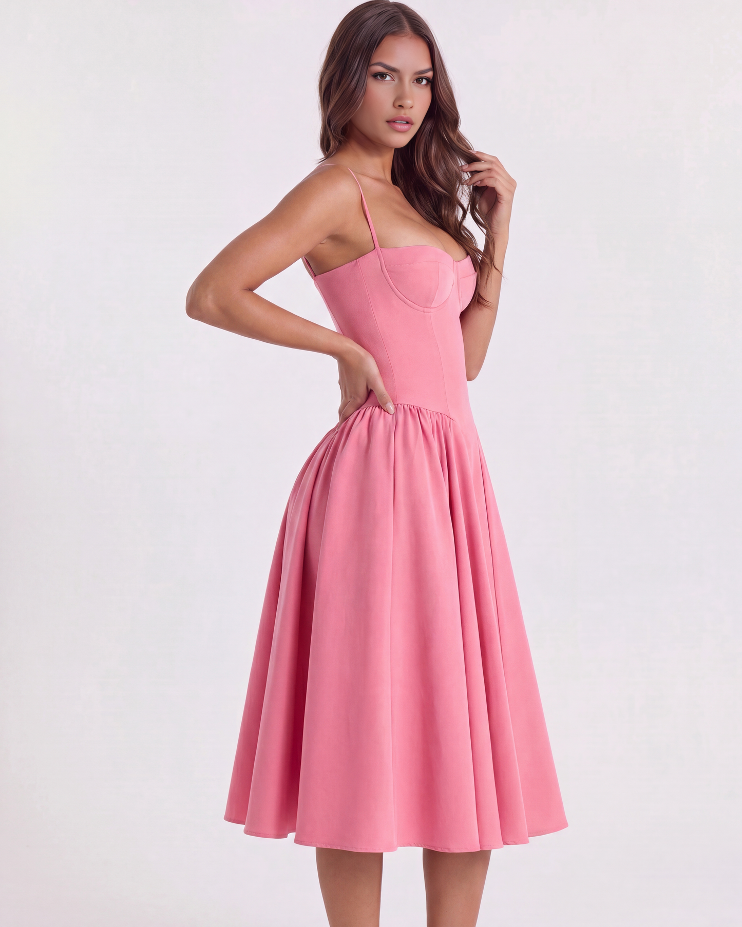 Vestido Francesca en color rosa oscuro - Cloe Montiel