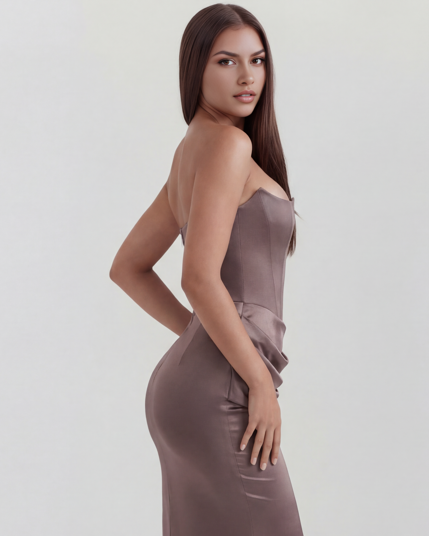 Vestido Rosalind en color gris humo - Cloe Montiel