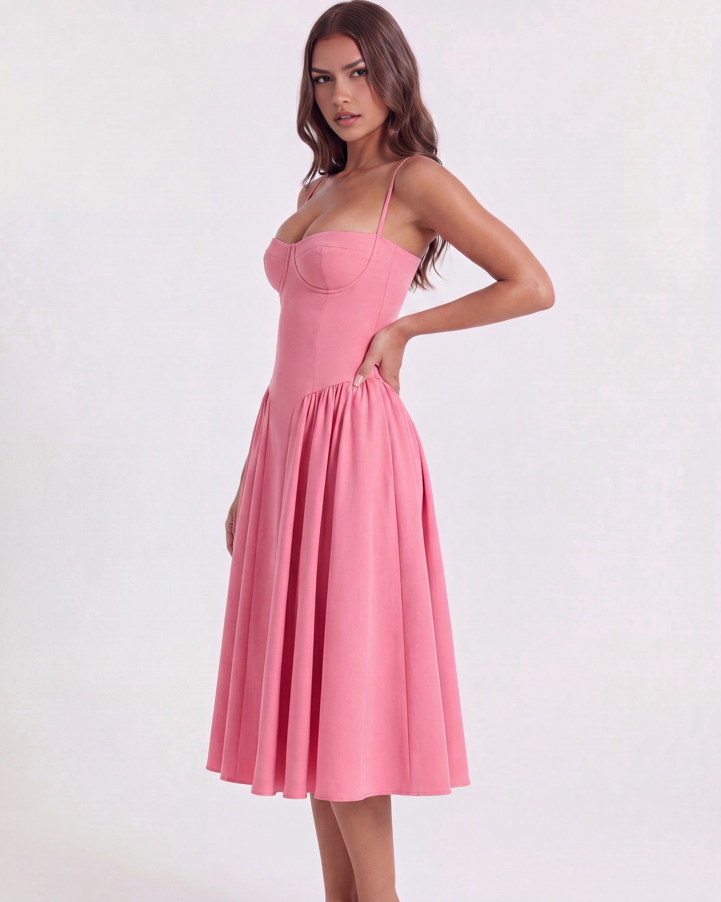 Vestido Francesca en color rosa oscuro - Cloe Montiel