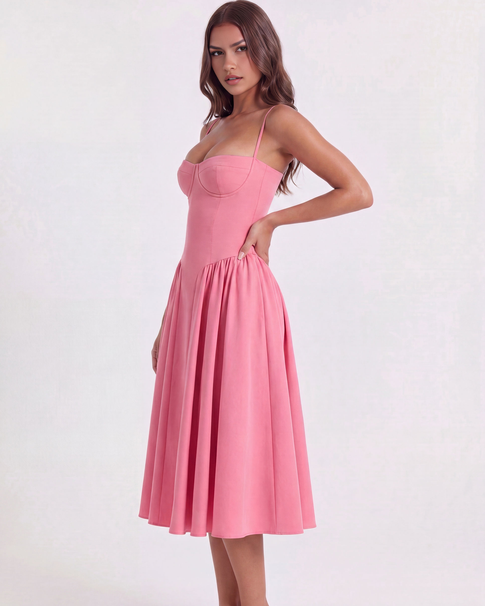 Vestido Francesca en color rosa oscuro - Cloe Montiel