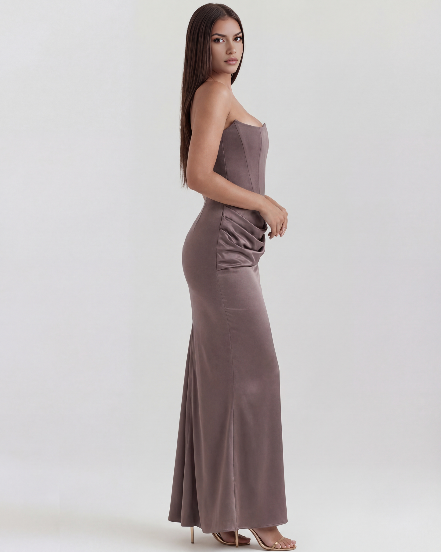 Vestido Rosalind en color gris humo - Cloe Montiel