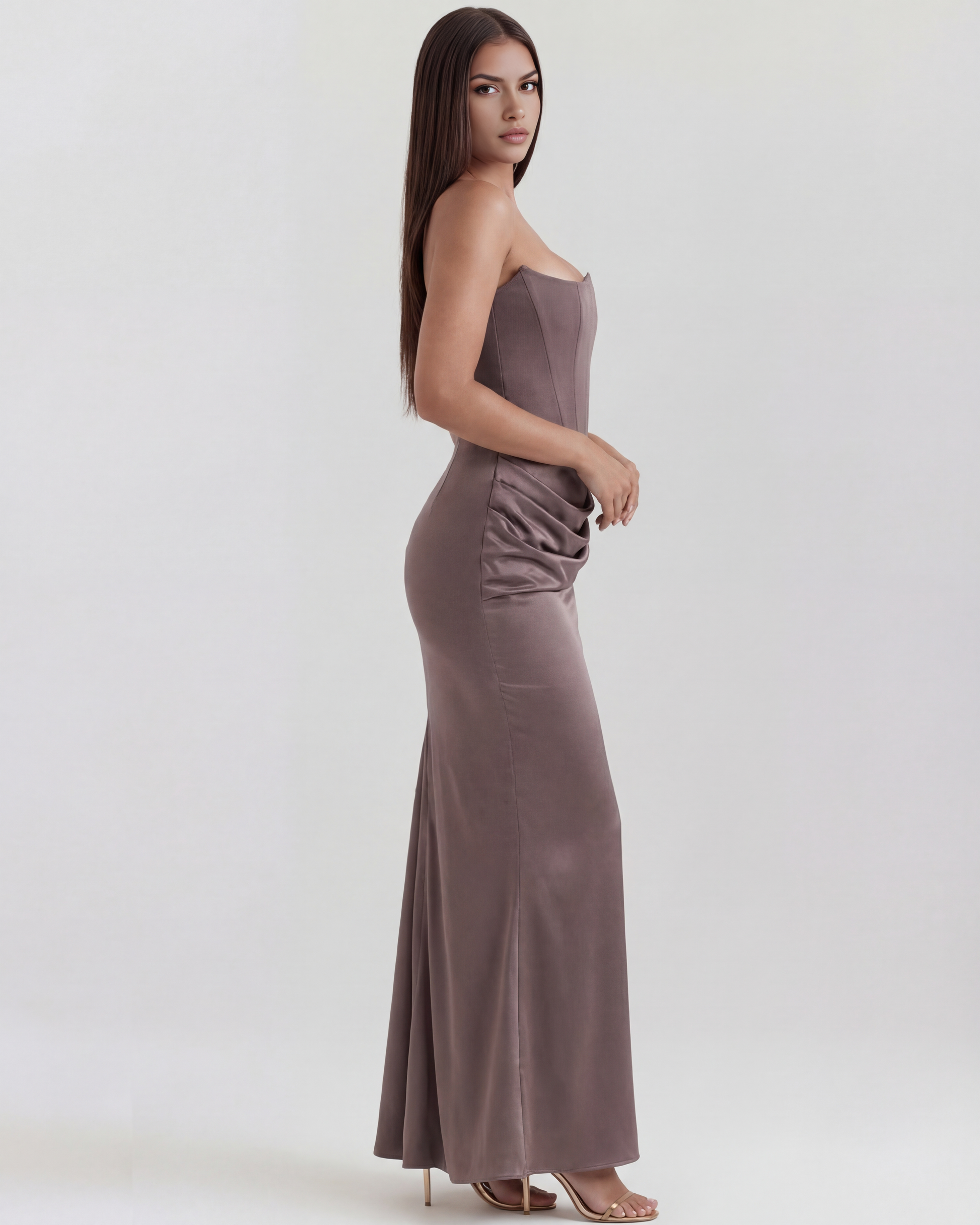 Vestido Rosalind en color gris humo - Cloe Montiel
