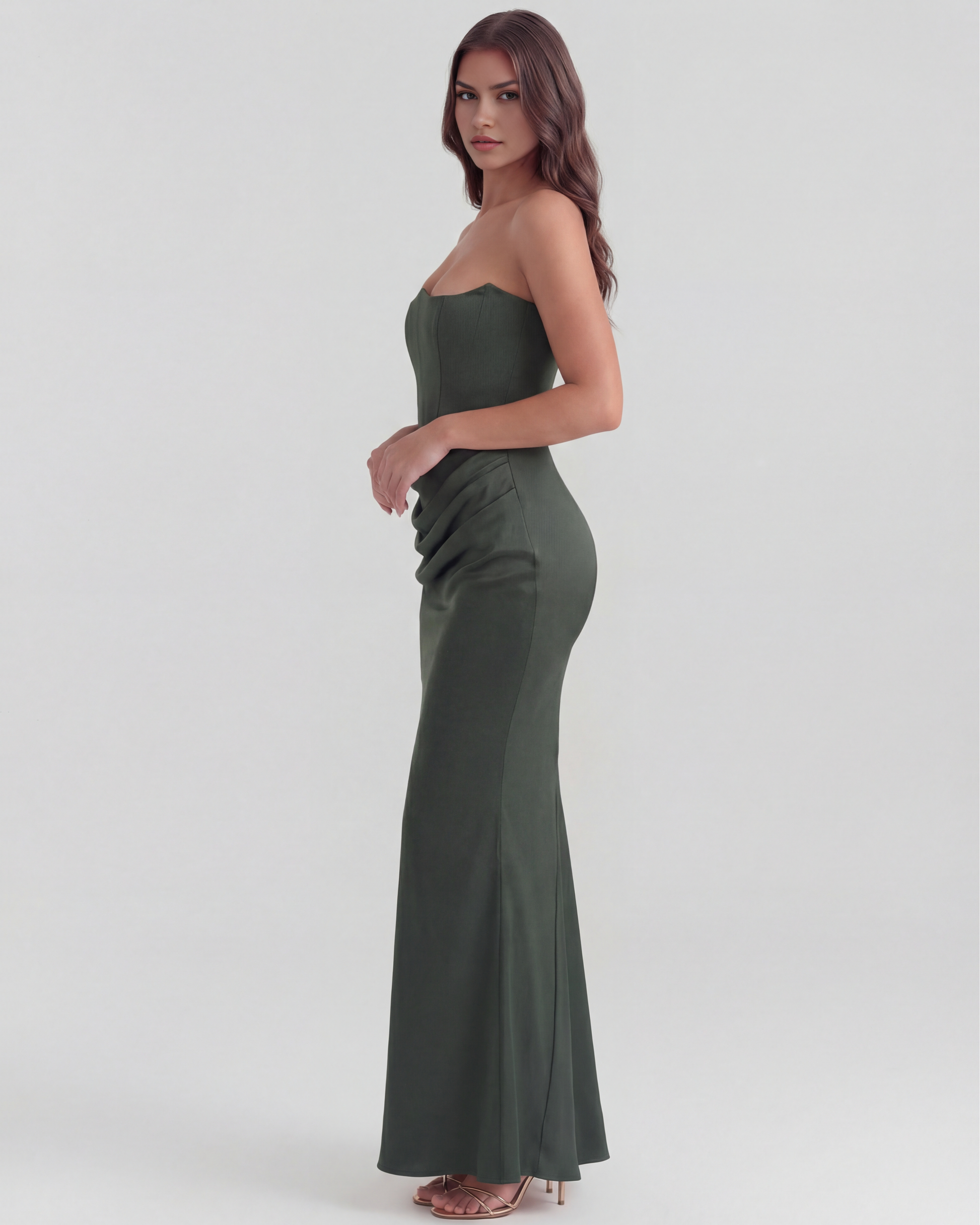 Vestido Rosalind en color verde bosque - Cloe Montiel