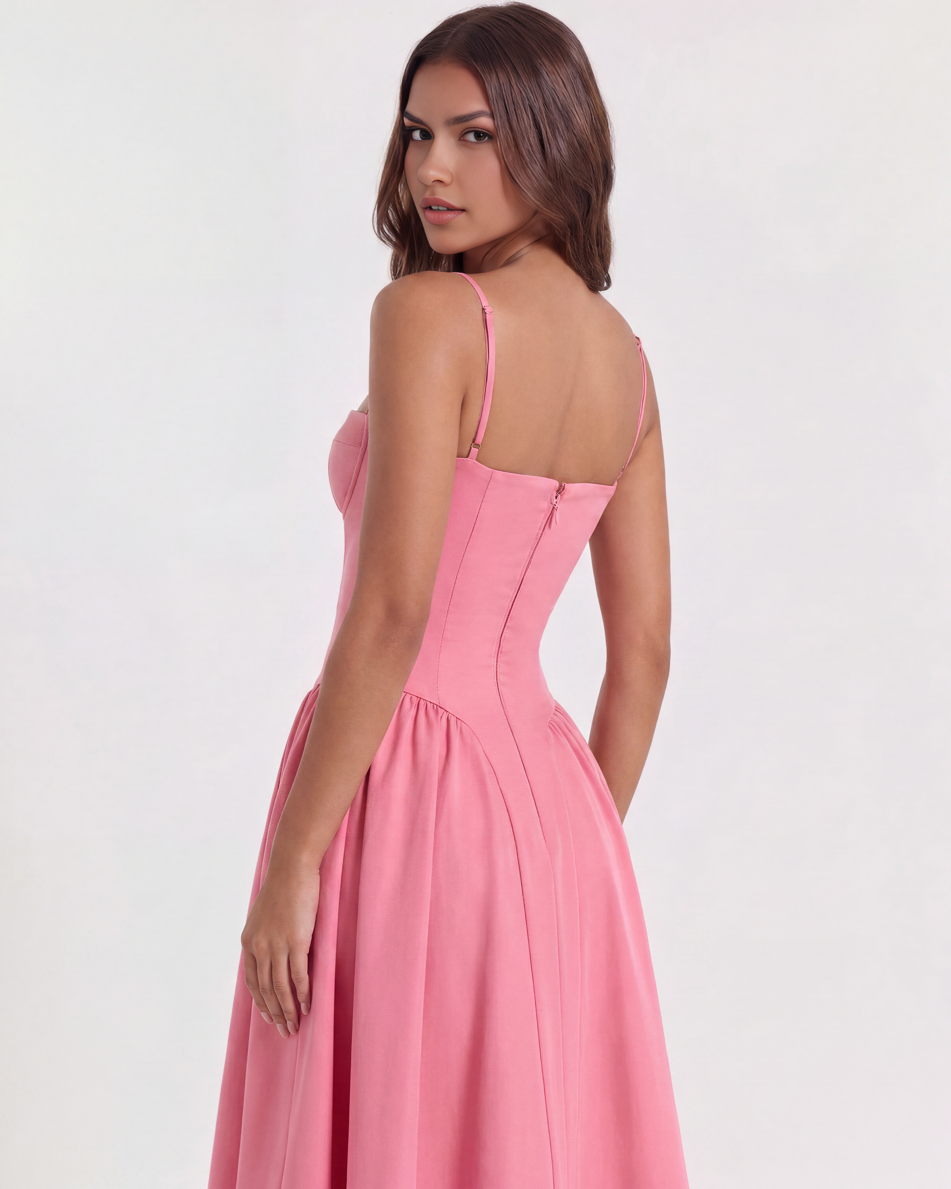 Vestido Francesca en color rosa oscuro - Cloe Montiel