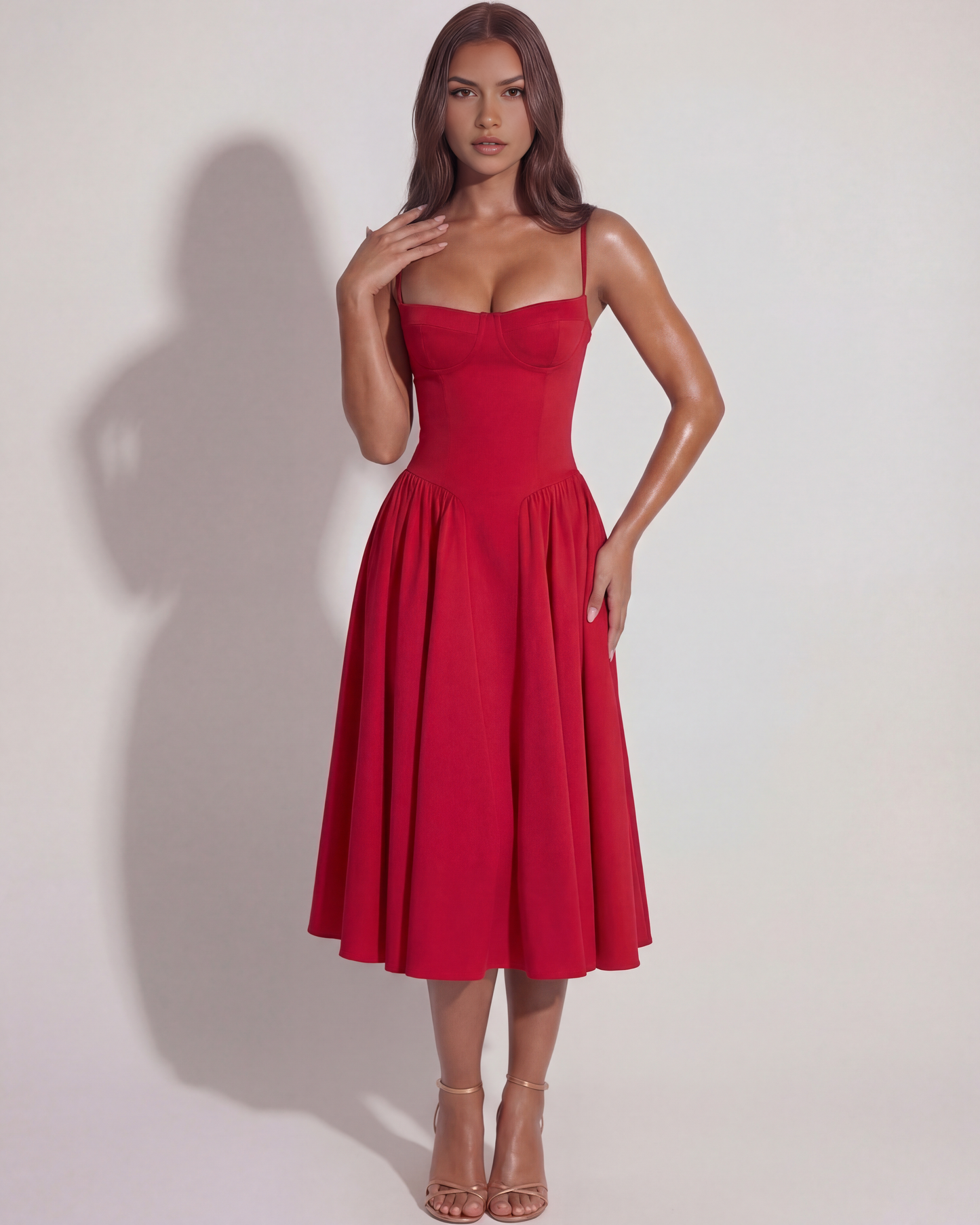 Vestido Francesca en color rojo - Cloe Montiel