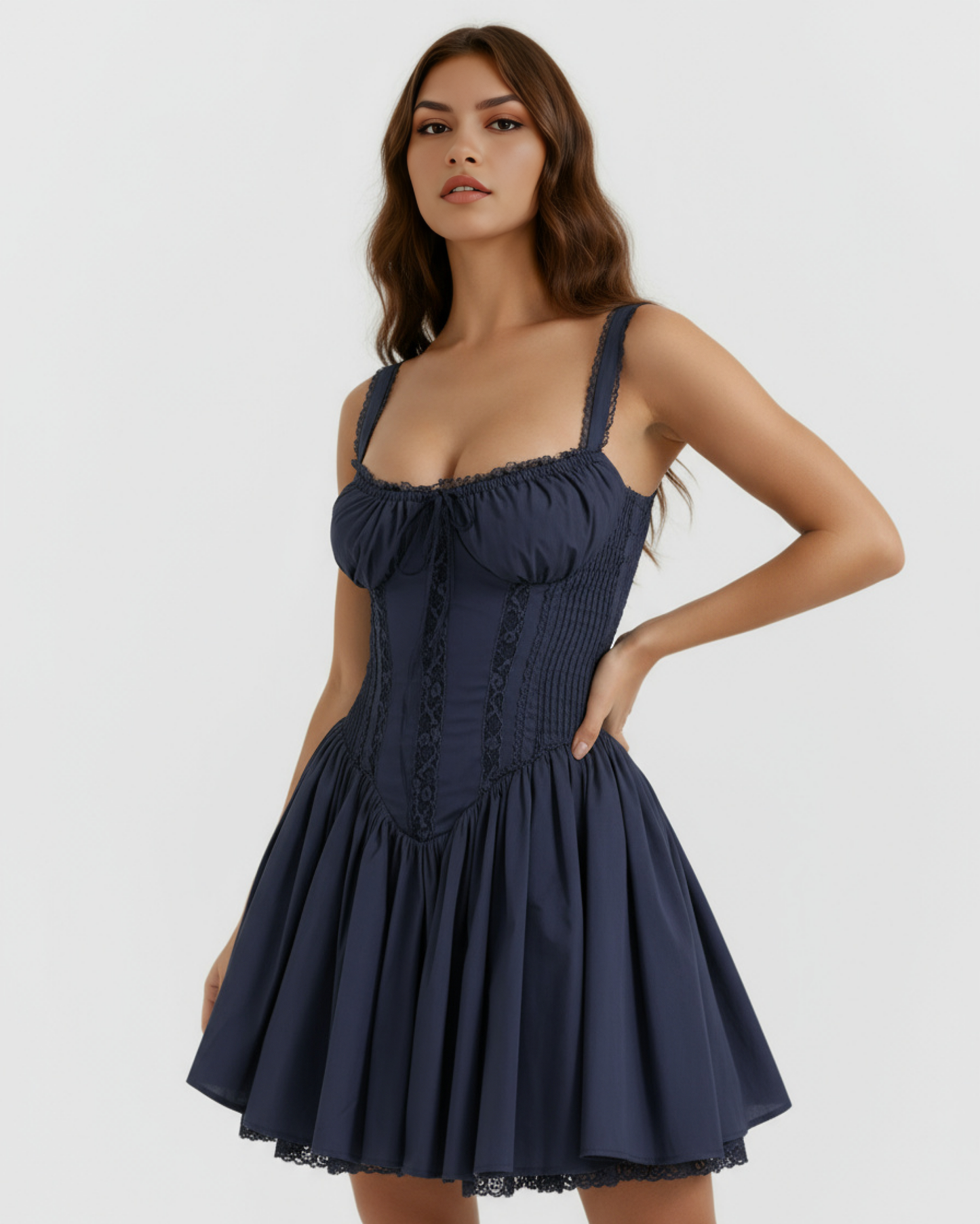 Vestido Luna en color azul oscuro - Cloe Montiel