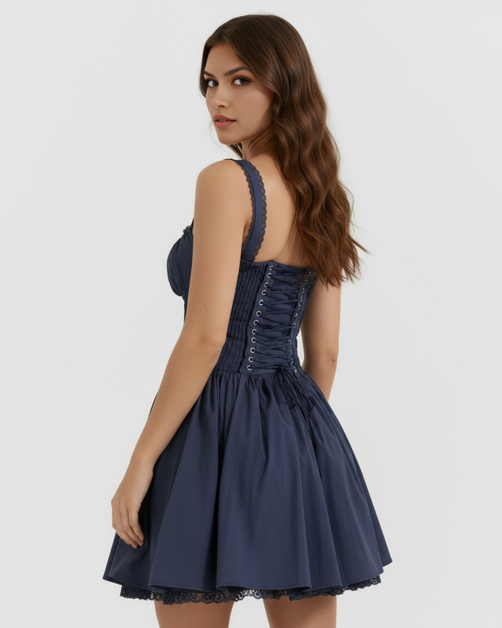Vestido Luna en color azul oscuro - Cloe Montiel