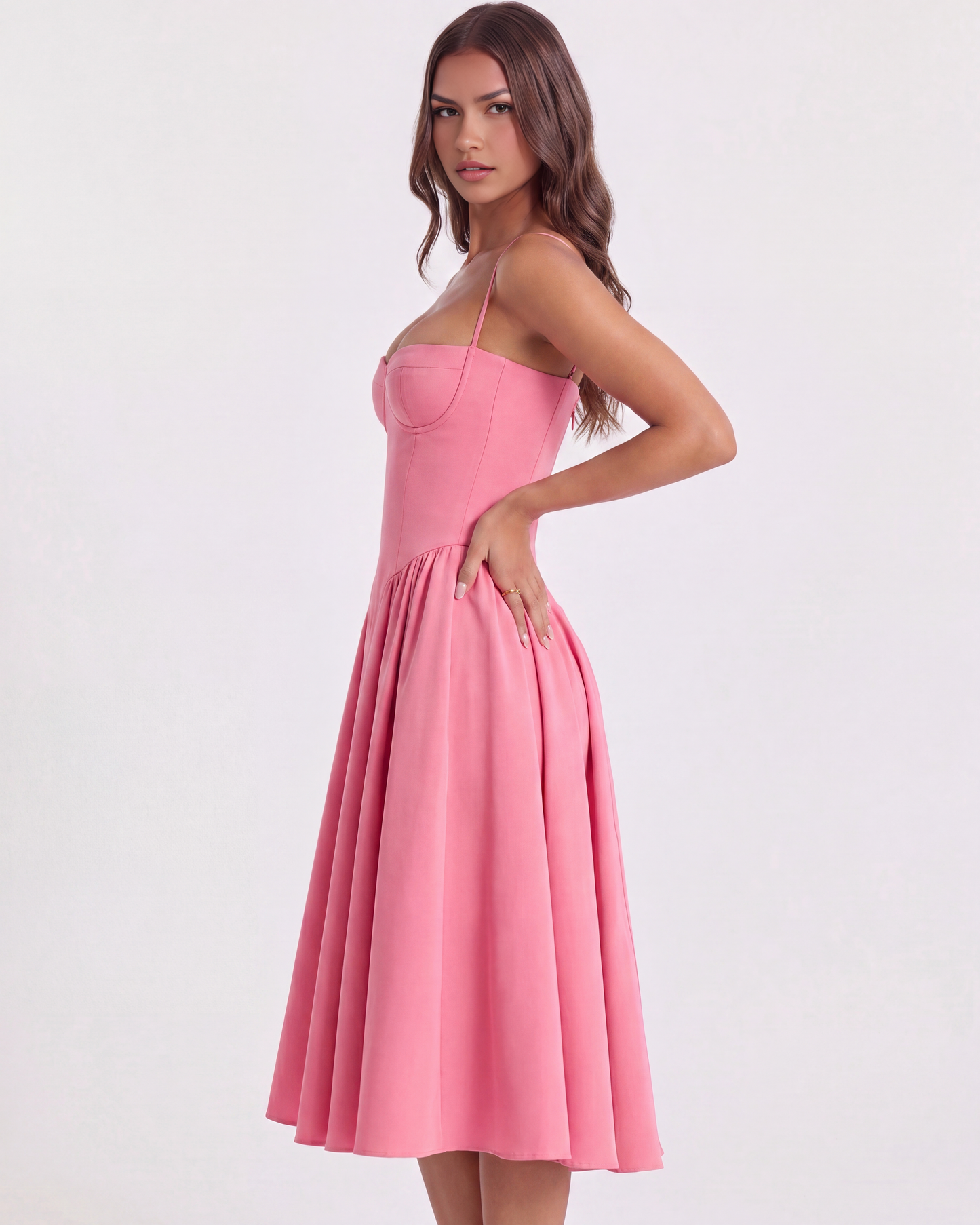 Vestido Francesca en color rosa oscuro - Cloe Montiel