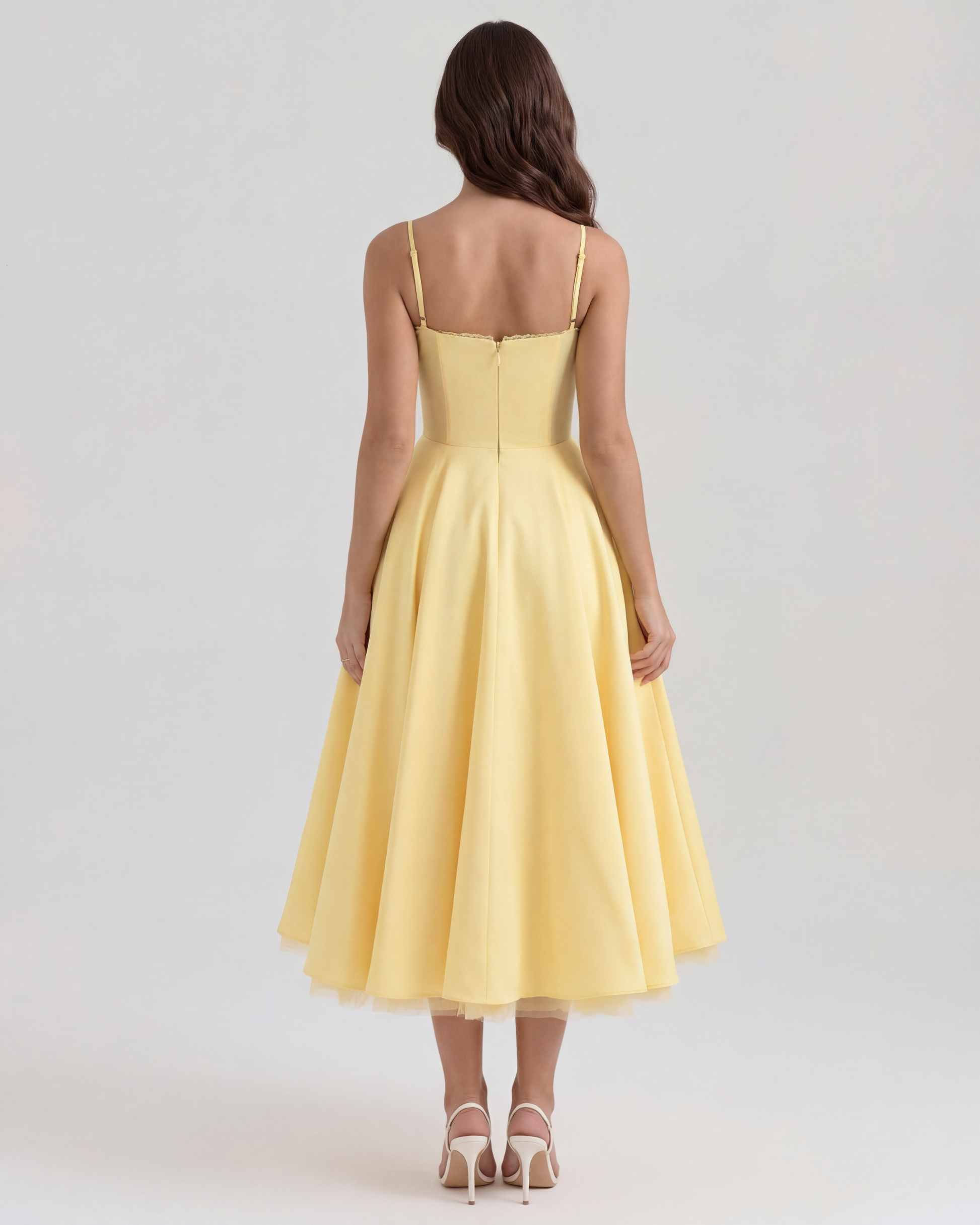 Vestido Selene en color amarillo mantequilla - Cloe Montiel