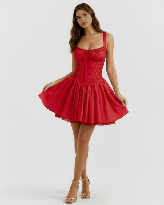 Vestido Luna en color rojo - Cloe Montiel