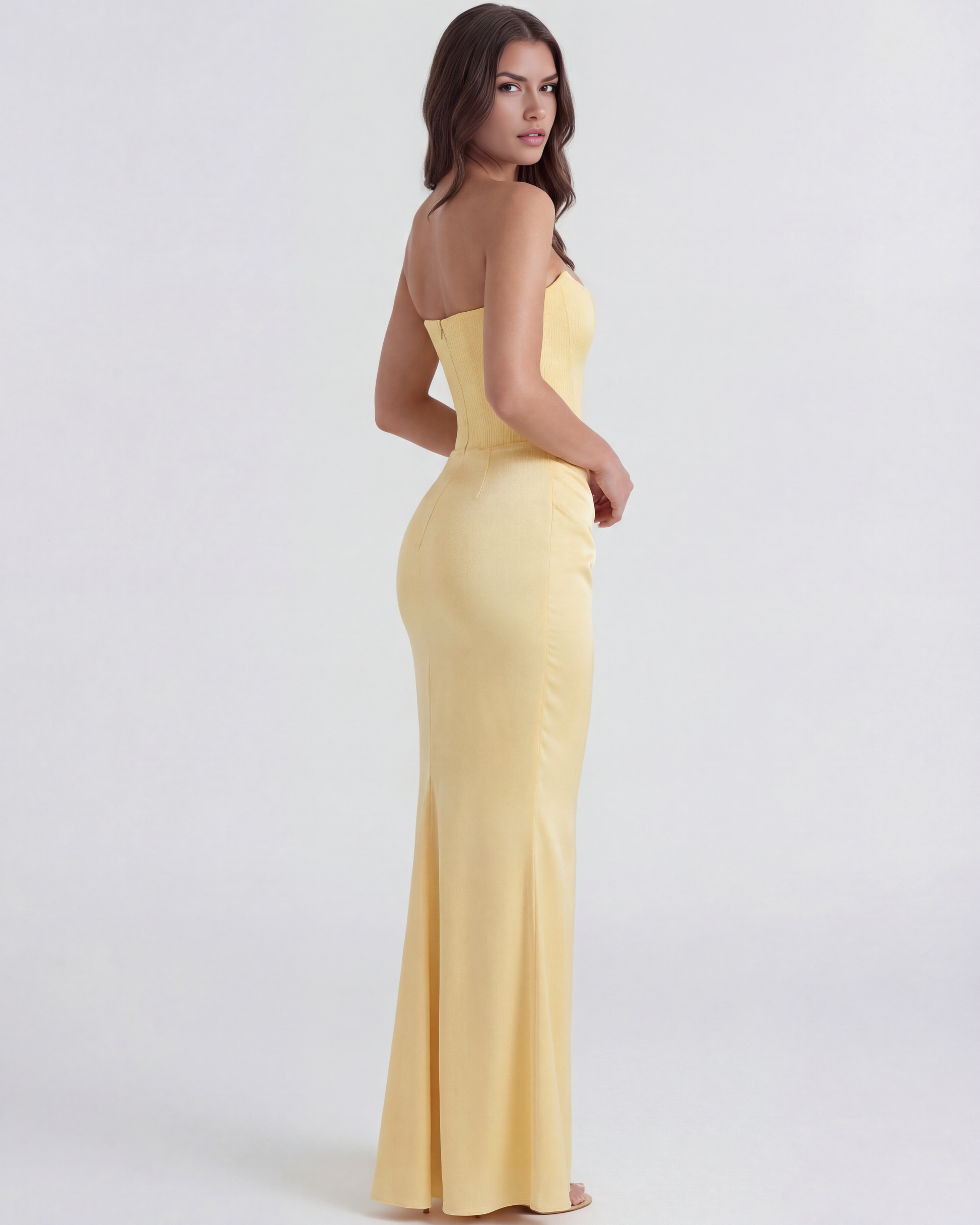 Vestido Rosalind en color amarillo mantequilla - Cloe Montiel