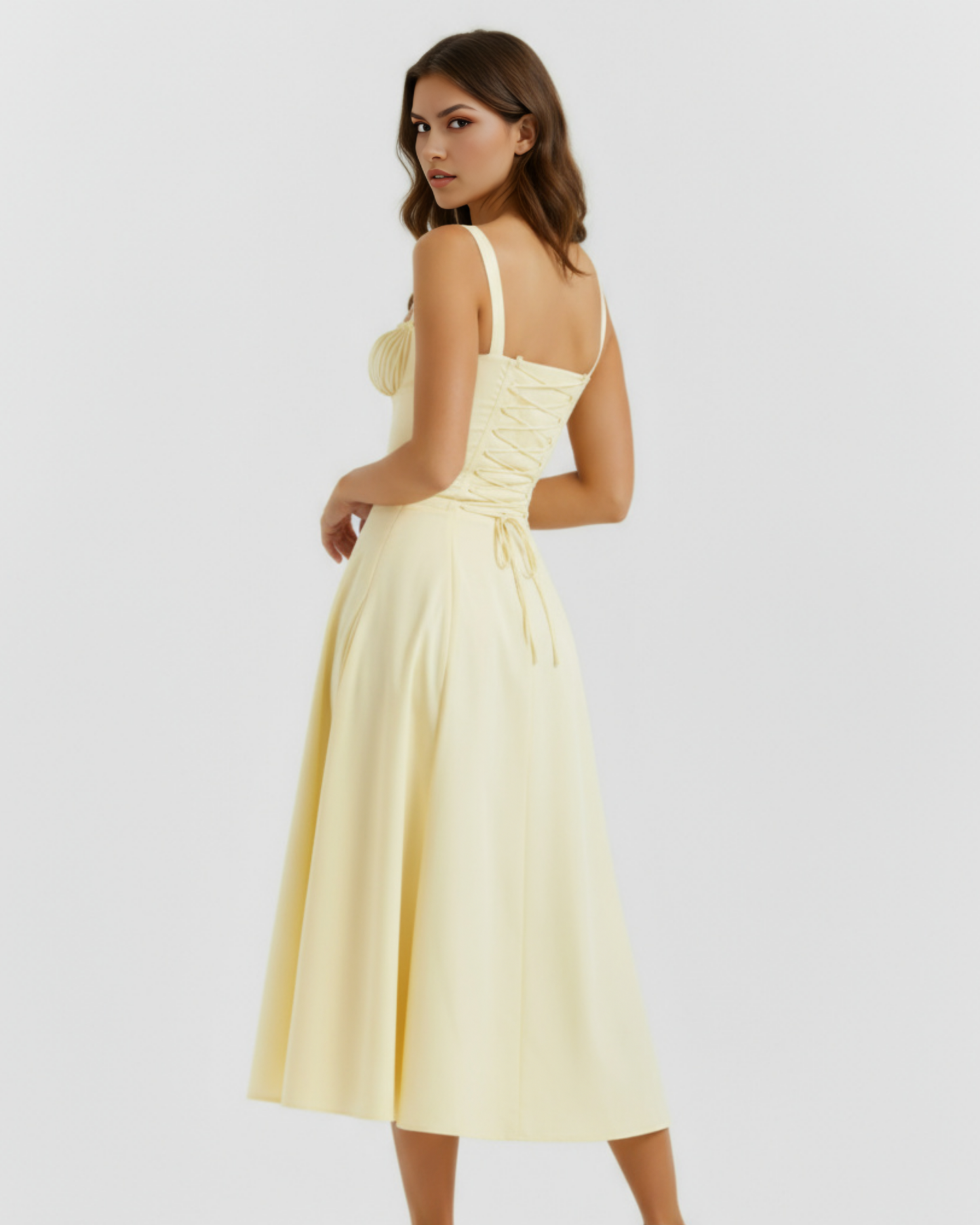 Vestido Aurora en color amarillo claro - Cloe Montiel