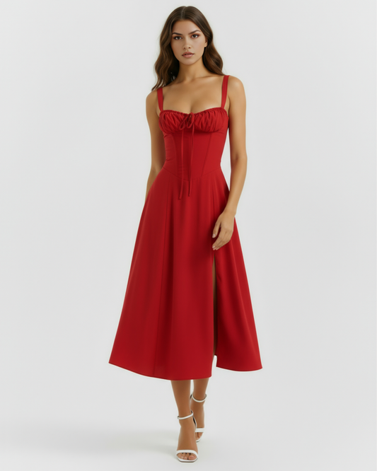 Vestido Aurora en color rojo - Cloe Montiel