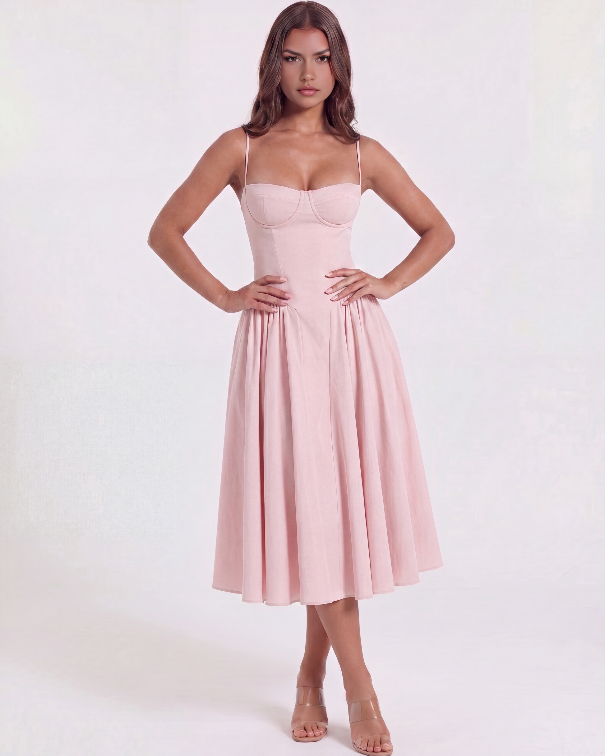 Vestido Francesca en color rosa - Cloe Montiel
