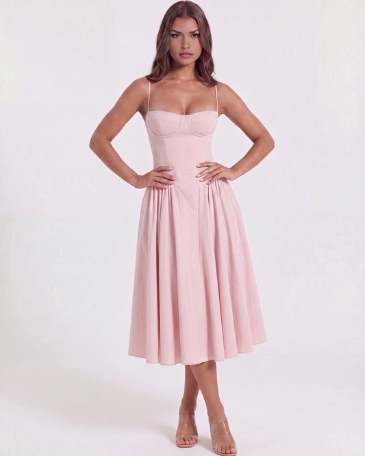 Vestido Francesca en color rosa - Cloe Montiel