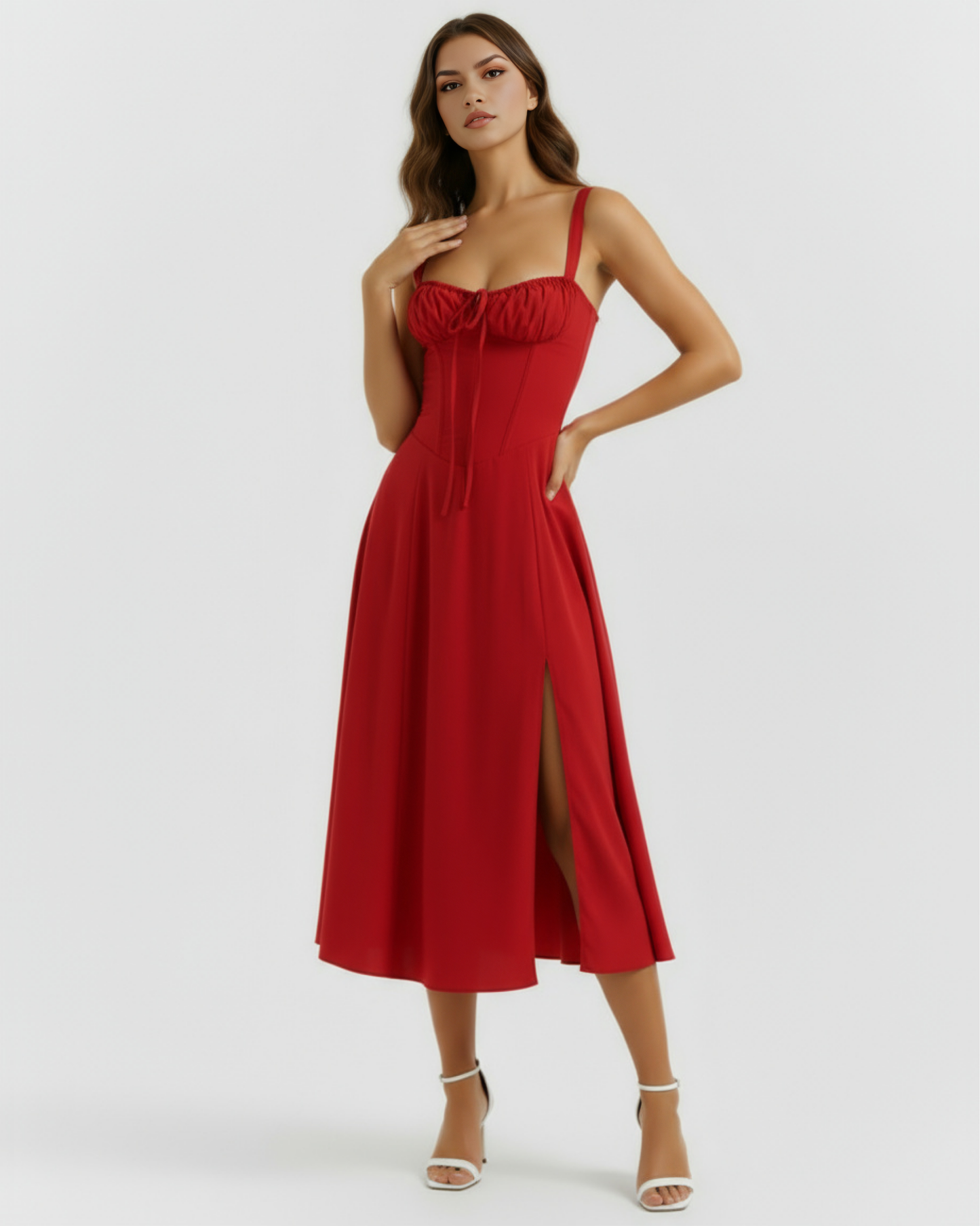 Vestido Aurora en color rojo - Cloe Montiel