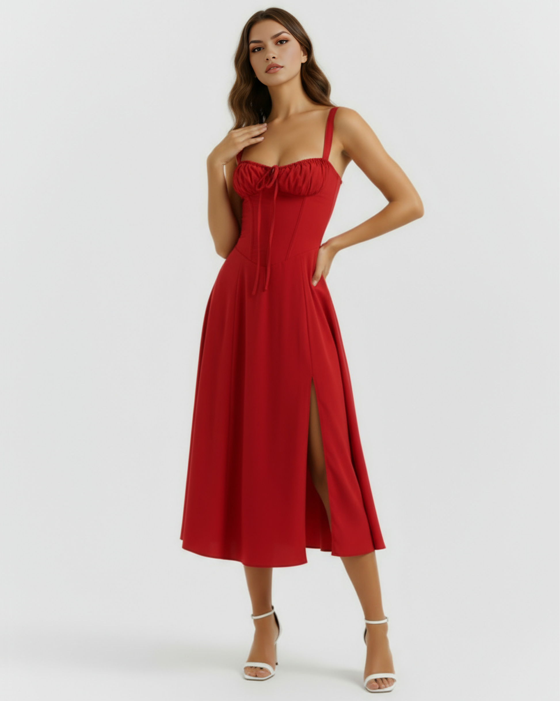 Vestido Aurora en color rojo - Cloe Montiel
