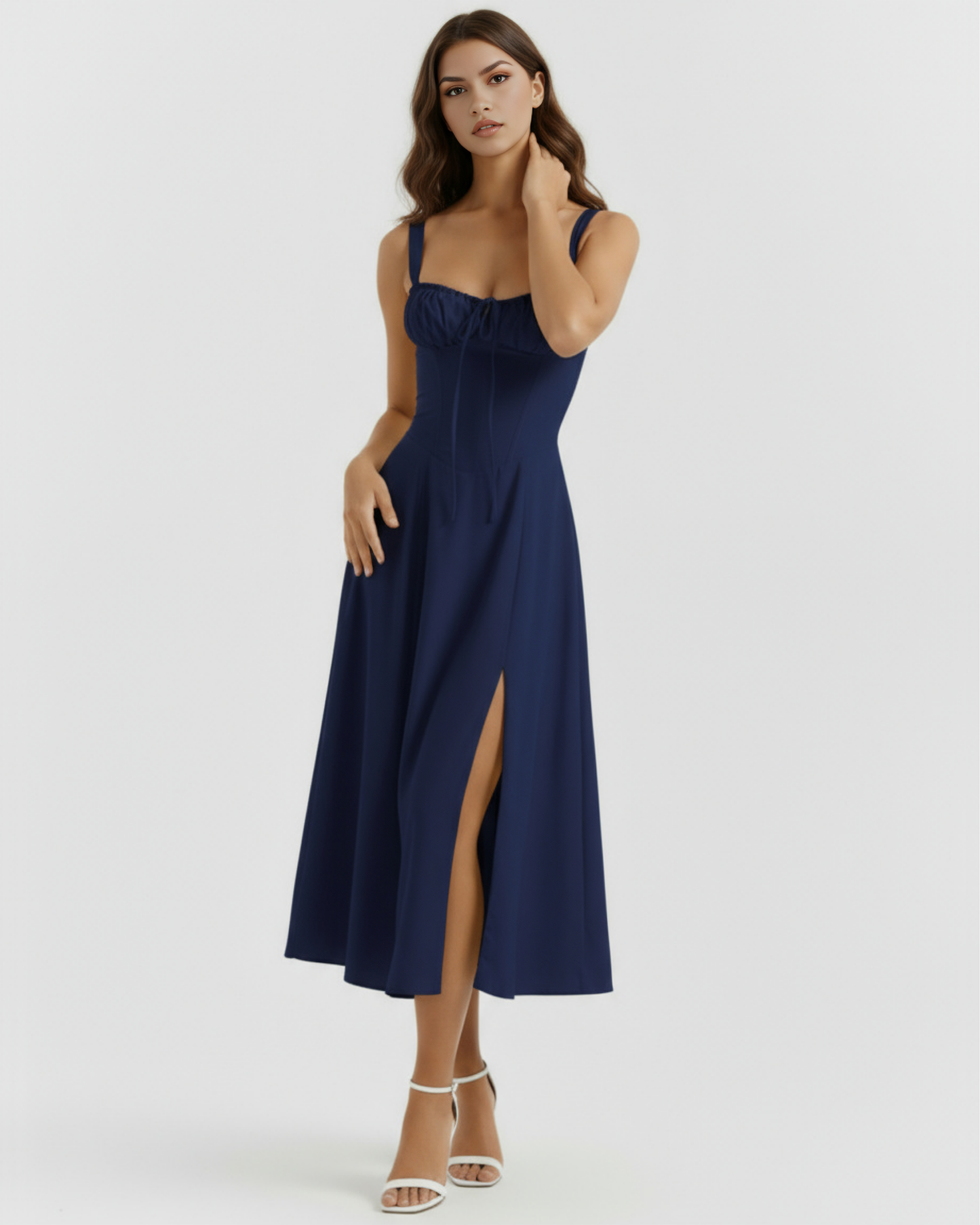 Vestido Aurora en color azul oscuro - Cloe Montiel