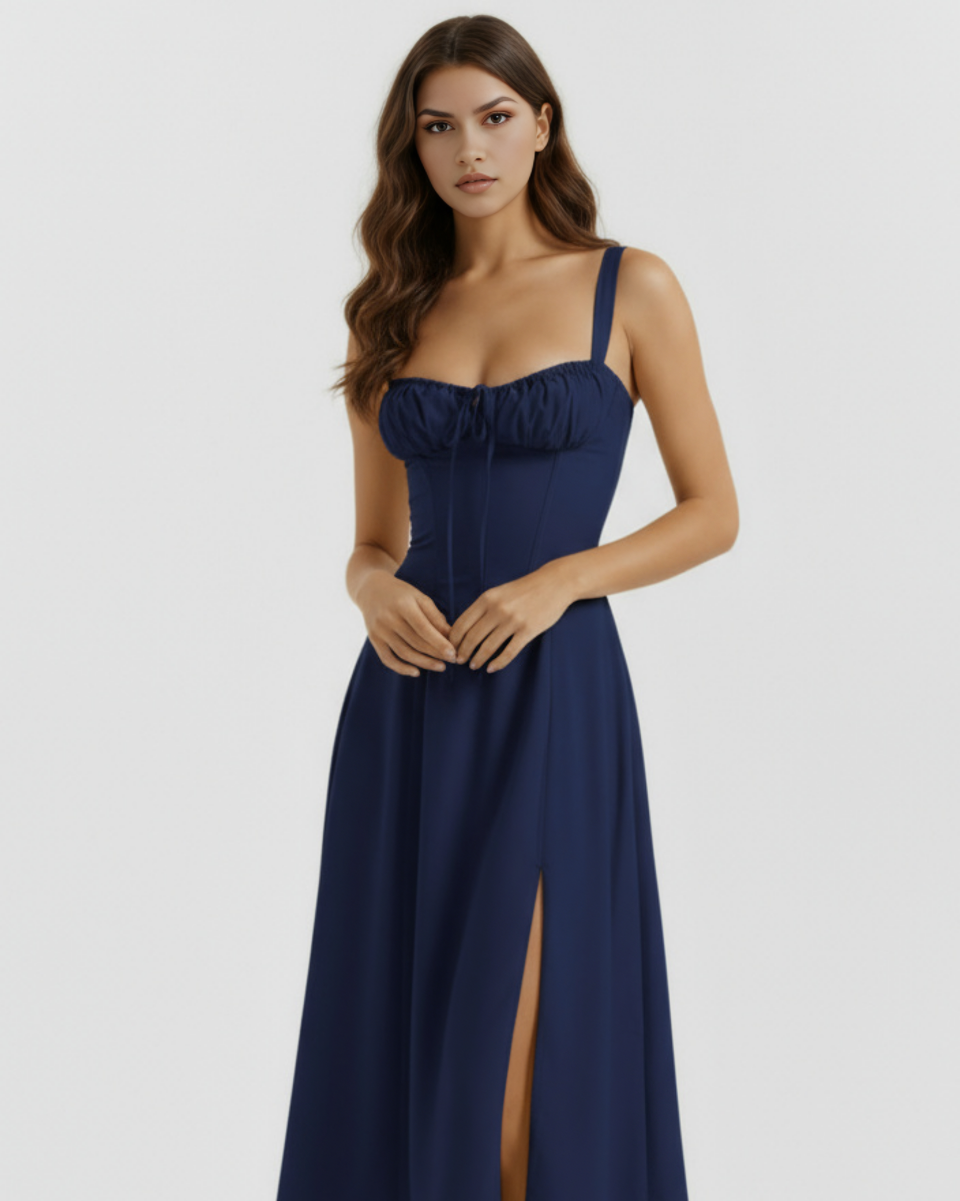 Vestido Aurora en color azul oscuro - Cloe Montiel