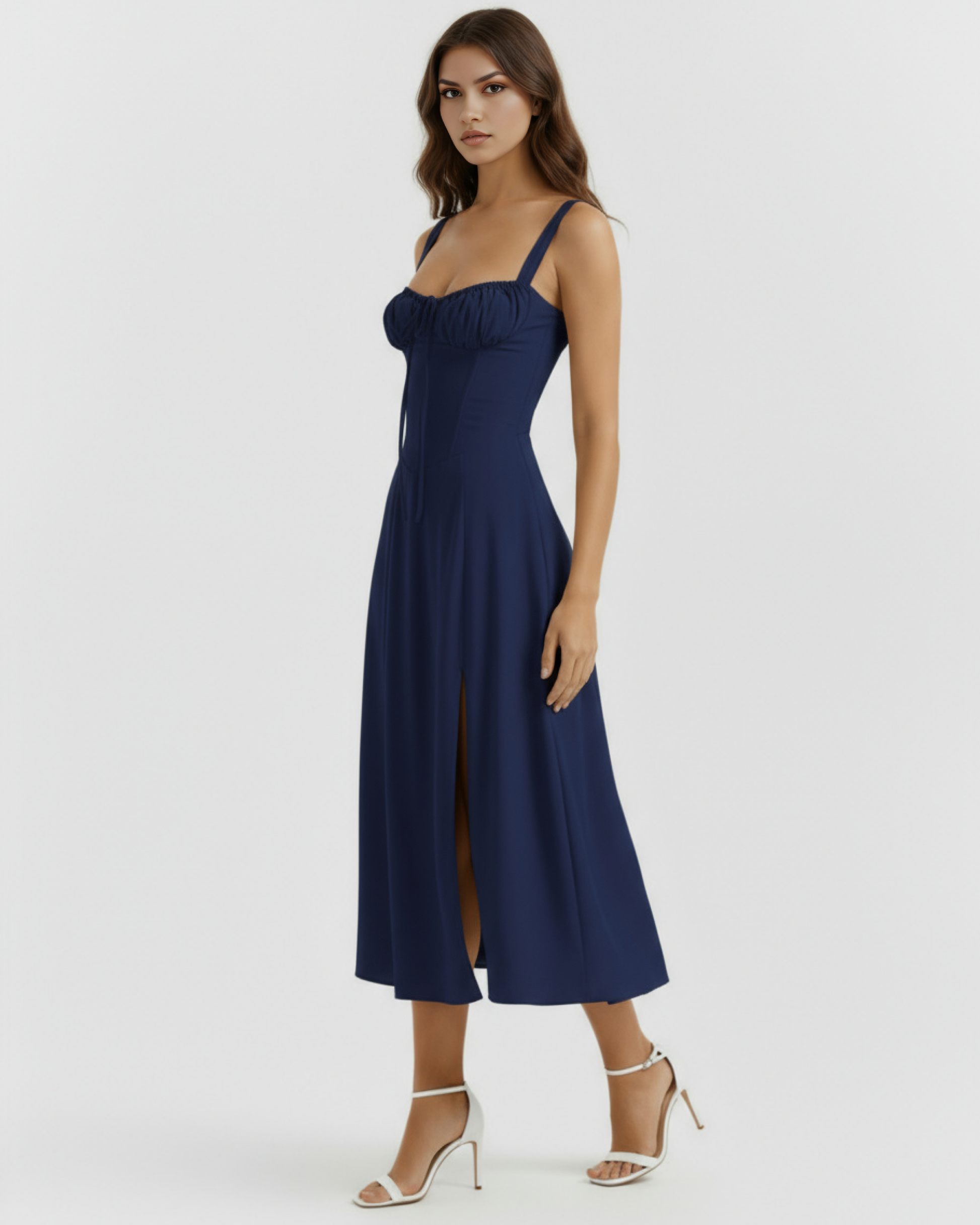 Vestido Aurora en color azul oscuro - Cloe Montiel