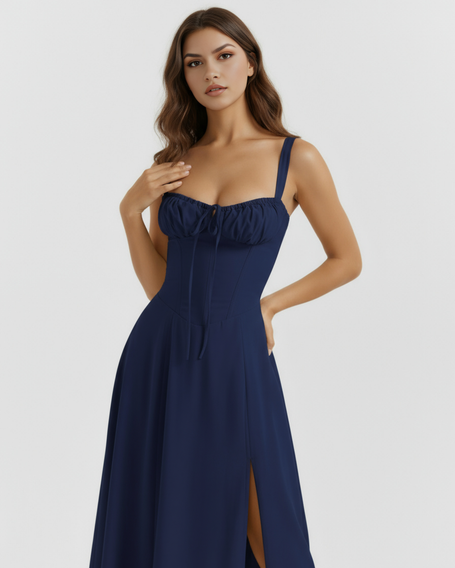 Vestido Aurora en color azul oscuro - Cloe Montiel