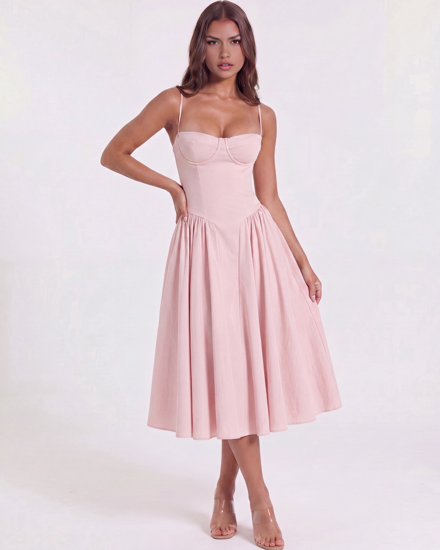 Vestido Francesca en color rosa - Cloe Montiel