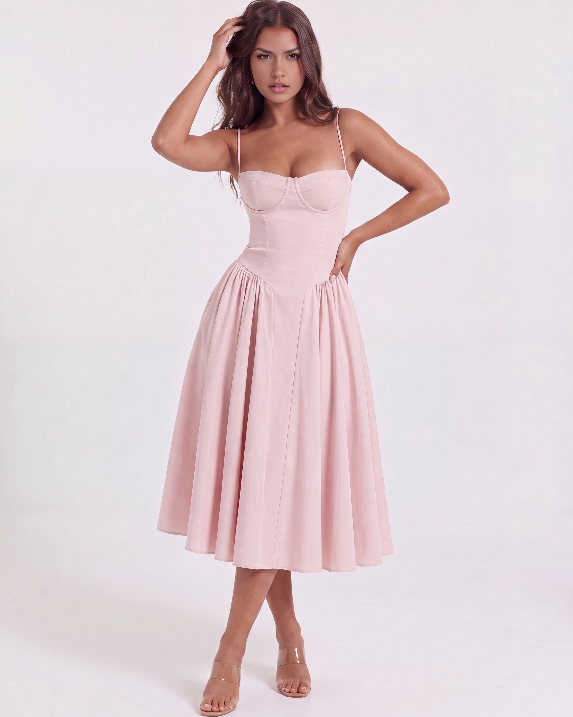 Vestido Francesca en color rosa - Cloe Montiel