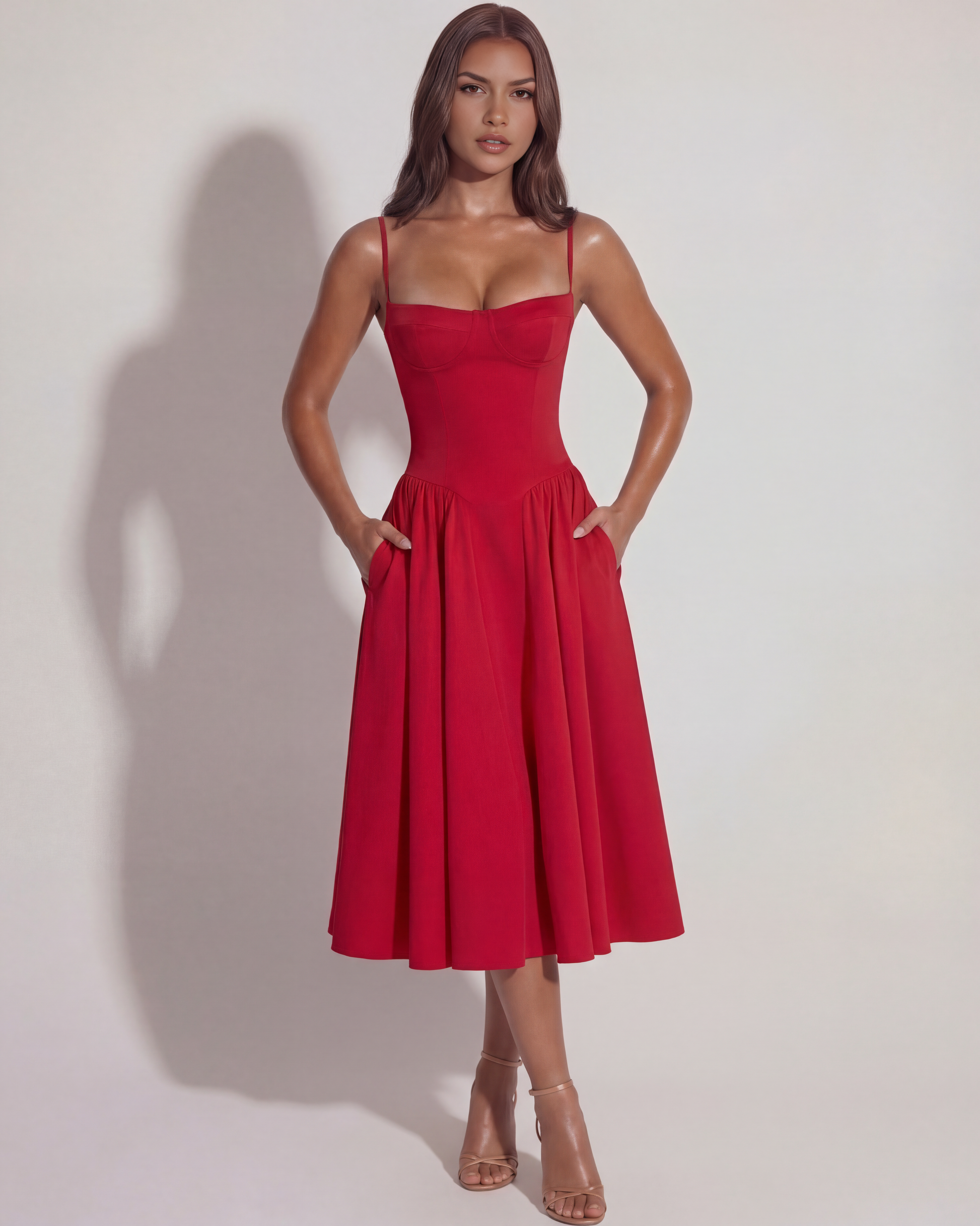 Vestido Francesca en color rojo - Cloe Montiel