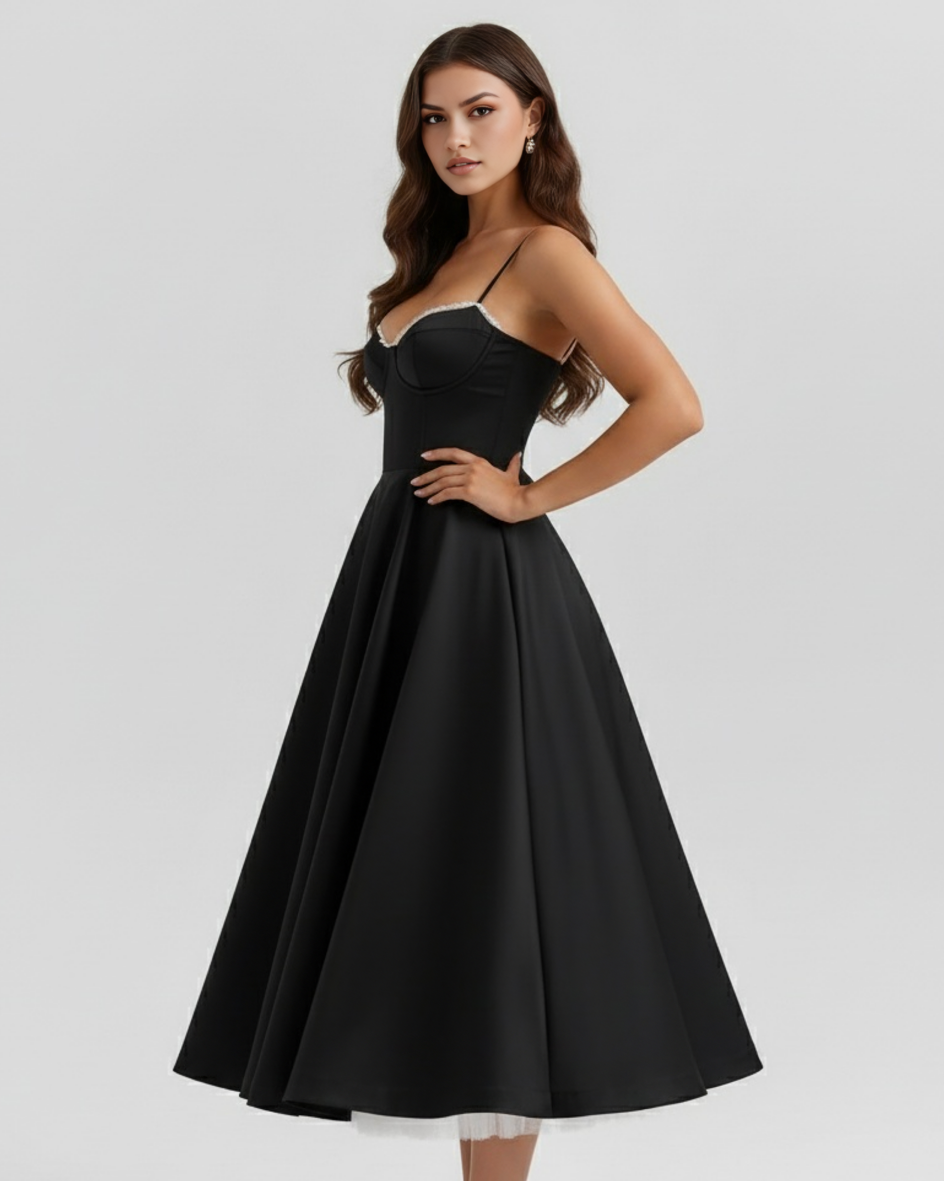 Vestido Selene en color negro - Cloe Montiel
