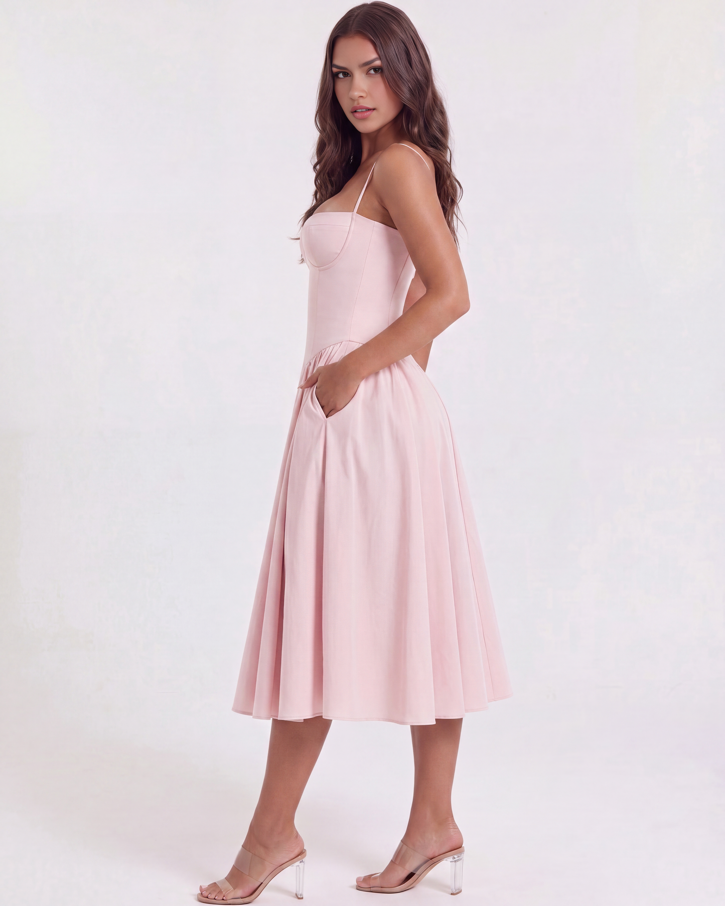 Vestido Francesca en color rosa - Cloe Montiel