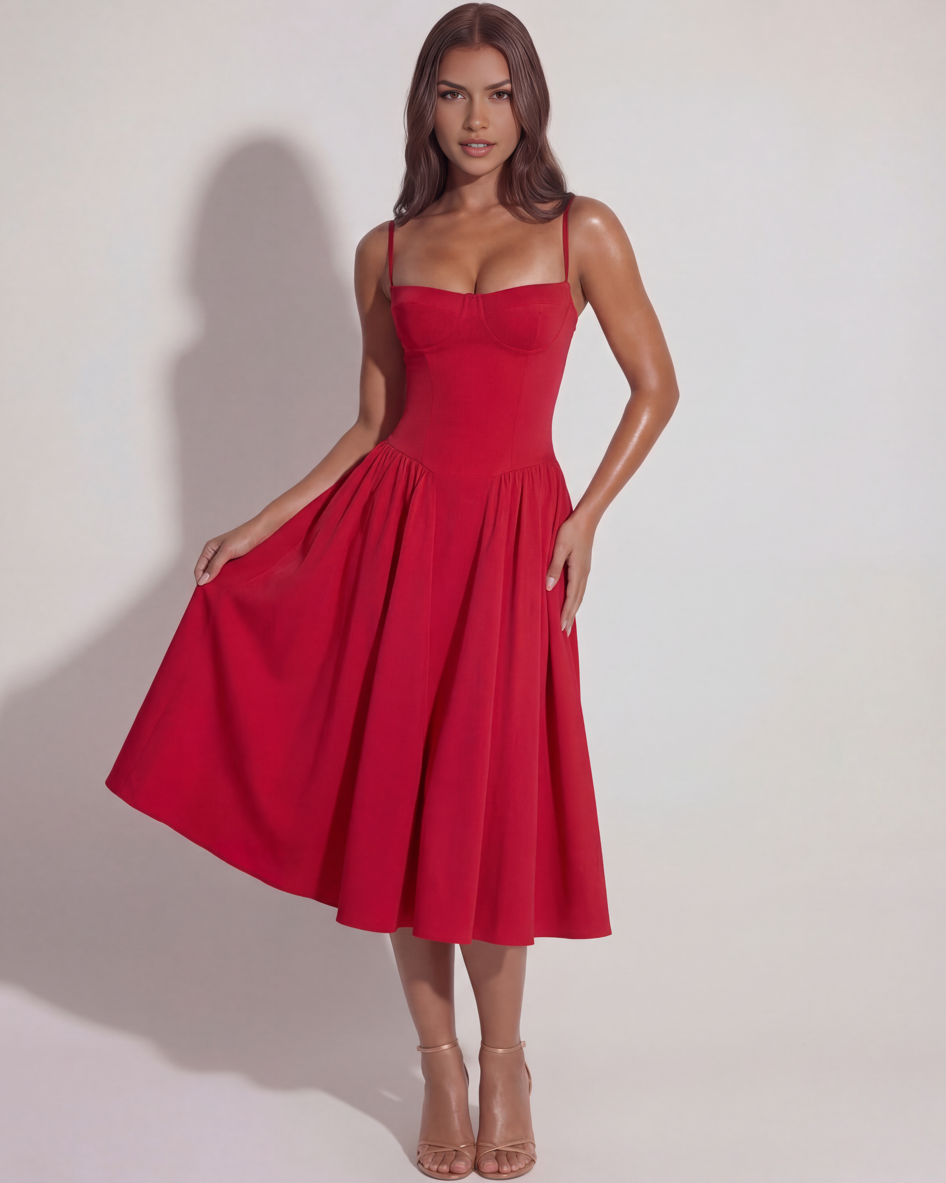 Vestido Francesca en color rojo - Cloe Montiel