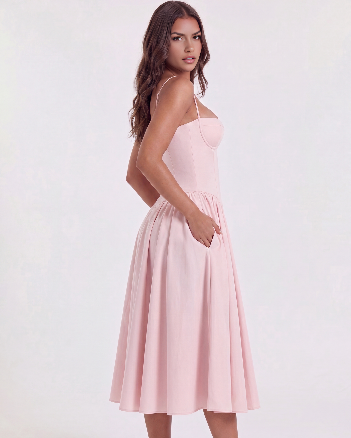 Vestido Francesca en color rosa - Cloe Montiel