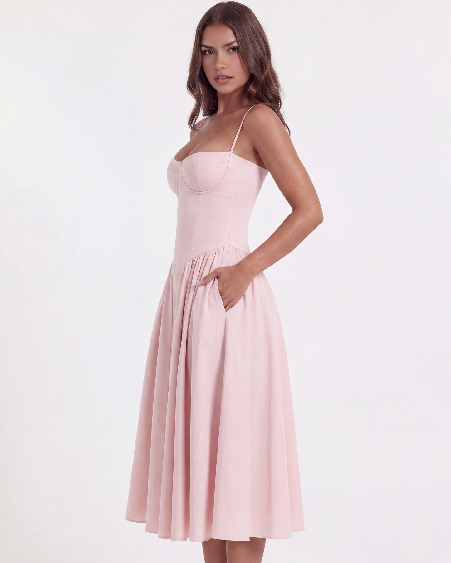 Vestido Francesca en color rosa - Cloe Montiel