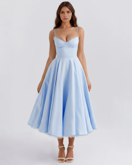 Vestido Selene en color azul bebé - Cloe Montiel